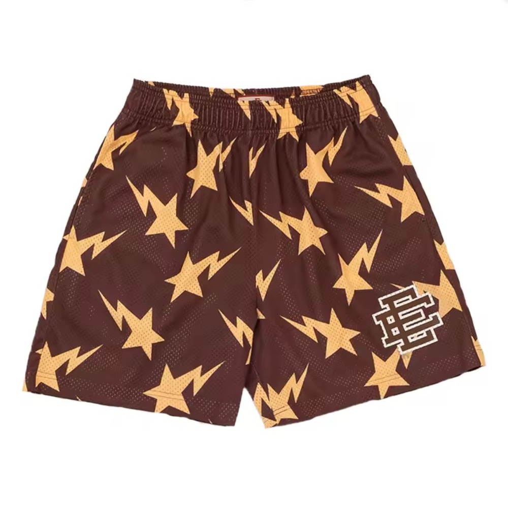 ECE Brown Star Patterned Men's Shorts